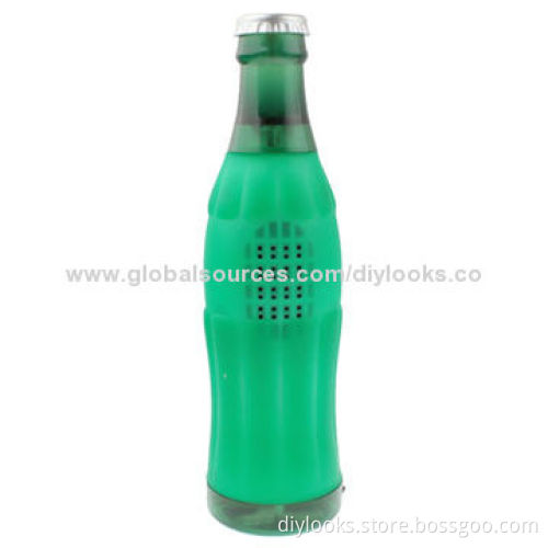 Bottle Shape Card Reader Speaker with FM Radio, Support TF Card/USB Drive (Green)